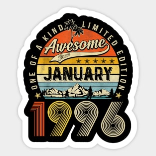 Awesome Since January 1996 Vintage 27th Birthday Sticker